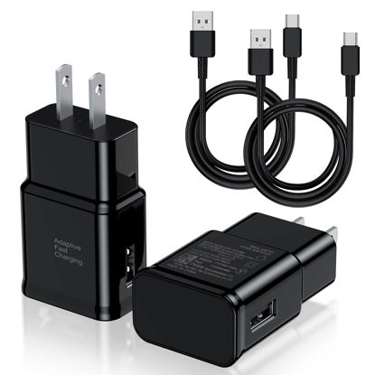 Picture of Type C Charger Fast Charging, 2 Pack USB C Android Phone Wall Charger Block & 3ft Charge Cable Cord, for Samsung Galaxy S8 / S9 / S10 Plus Active S10e, S20 / S21 Ultra Plus, Note 8 9 10, Pixel 3 etc