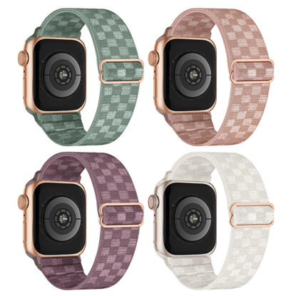 Picture of Stretchy Nylon Solo Loop Compatible with Apple Watch Band 38mm 40mm 41mm 42mm 44mm 45mm 49mm, Adjustable Braided Sport Elastic Wristbands Women Men Straps for iWatch Series Ultra/8/7/6/5/4/3/2/1/SE