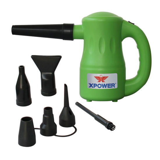 Picture of XPOWER A-2 Cyber Duster Electric Air Duster for Dusting,Drying,Inflating,Blowing,Car Detailing,Computer Maintenance,Leaf Blowing,90 CFM,7 Nozzles+ 2 Brushes,High Performance Motor, Eco-Friendly, Green