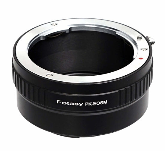 Picture of Fotasy PK Lens to Cannon EF-M Mount Adapter, PK EFM, PK EOS M Adapter, Compatible with Pentax K, Compatible with Canon EF-M Mirrorless Cameras M M2 M3 M5 M6 Mark II M10 M50 M100 M200