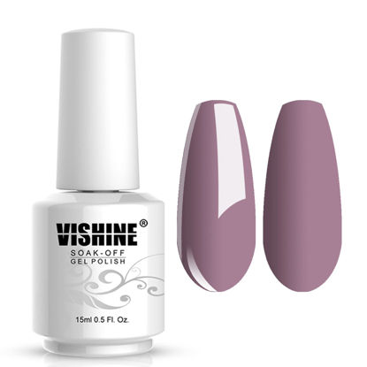 Picture of Vishine Gelpolish Gel Nail Polish Lacquer Shiny Color Soak Off UV LED Professional Manicure Taupe (1579)