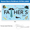 Picture of Happy Fathers Day Banner Backdrop Fathers Day Decorations Supplies Large Size 70 x 39 inch