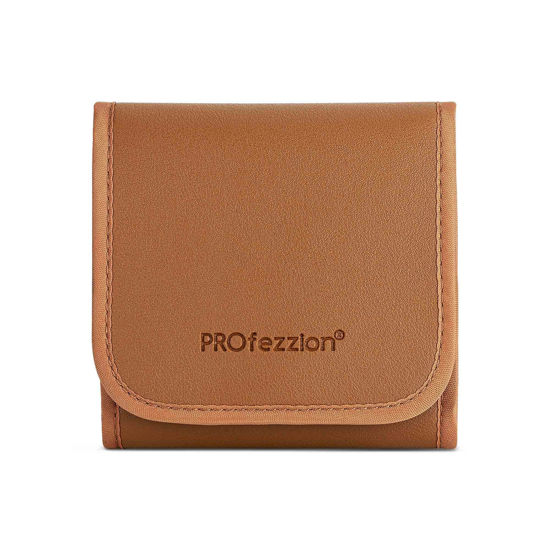 Picture of PROfezzion 3-Pocket Foldout Filter Pouch for 82mm Camera Lens Round Filter, Shock Resistant & Anti Scratch Photography Filter Case, Filter Carry Case with Microfiber Cleaning Cloth