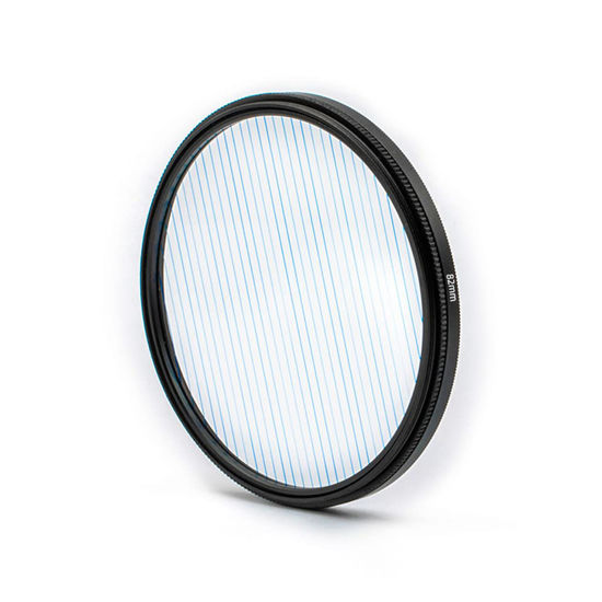 Picture of KOGJAERS Prism Lens Filter 82mm Starlight Glare Filter Anamorphic Lens Flare Effect Filter Film Props(Blue Linear Flares)