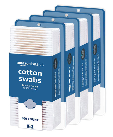 Picture of Amazon Basics Cotton Swabs, 500 Count (Previously Solimo)