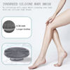 Picture of INNERNEED Food-Grade Soft Silicone Body Scrubber Shower Brush Handheld Cleansing Skin Brush, Gentle Exfoliating and Lather Well (Black+Gray)