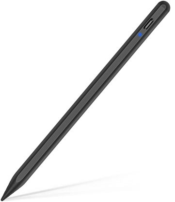 Picture of Wireless Charging Stylus Pen for Apple iPad (2nd Generation) Magnetic Active Pencil with Tilt Sensitive, Palm Rejection for iPad 6/7/8/9, iPad Mini 5/6, iPad Air 3/4/5, iPad Pro 11"/12.9"-Black