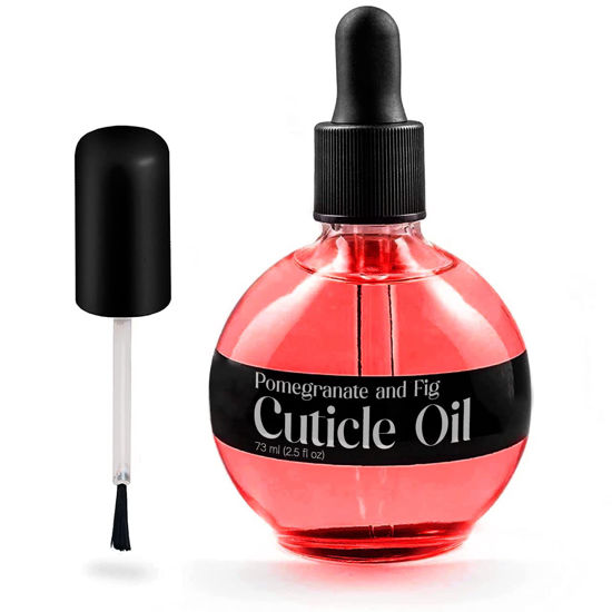 Picture of C CARE Cuticle Oil Pomegranate and Fig - Extra Large 2.5 oz bottle - Moisturizes and Strengthens Nails and Cuticles - Dropper & Brush included