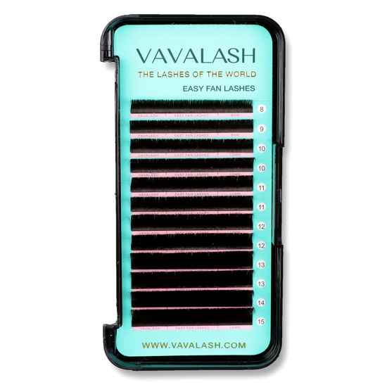 Picture of VAVALASH Colored Easy Fan Eyelash Extensions 0.07 C Curl 8-15mm Mixed Tray Brown Self Fanning Lashes 2D-10D Colorful Volume lash extensions（Brown,0.07-C-8-15 Mix）