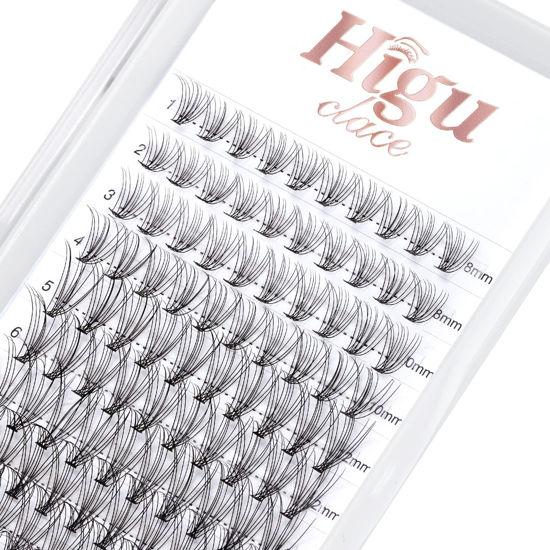 Picture of 120 Pcs DIY Eyelash Extension 10D 0.10mm Individual Lashes Cluster C Curl mix 8-16mm Single Lashes Reusable Professional Makeup Mini Lash Clusters DIY Eyelash Extensions at Home (10D 0.10 C 8-16)