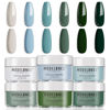 Picture of Modelones Blue Green Acrylic Powder Set - 6 Colors Misty Gray Dark Green Acrylic Nail Powder Kit, 3D Acrylic Nail Art French Nail Extension Nail Carving, No Nail Lamp Needed, DIY Home Gifts for Women