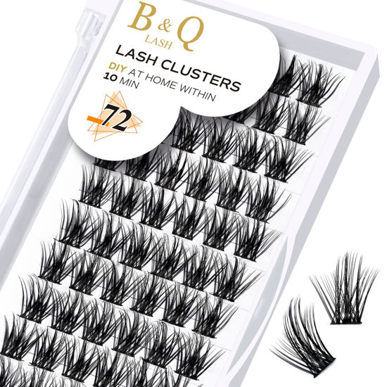 Picture of Lash Clusters D Curl 18mm DIY Lash Extensions 72 Clusters Lashes C D Curl B&Q LASH Wispy Volume Lashes Eyelash Clusters Extensions Individual Lashes Cluster DIY at Home (B28,D-18mm)