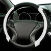 Picture of CAR PASS Line Rider Microfiber Leather Sporty Steering Wheel Cover Universal Fits for 95% Truck,SUV,Cars,14.5-15inch Anti-Slip Safety Comfortable Desgin (Black-White)