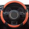 Picture of Xizopucy Steering Wheel Covers Black Universal Microfiber Leather, Suitable for 14 1/2-15 inch Car Steering Wheel Cover, Breathable, Anti Slip- Orange