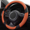 Picture of Xizopucy Steering Wheel Covers Black Universal Microfiber Leather, Suitable for 14 1/2-15 inch Car Steering Wheel Cover, Breathable, Anti Slip- Orange