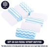 Picture of BAMBOO QUEEN 8 Pack Super Soft Baby Burp Cloths, Ultra Absorbent Large Newborn Burping Cloth, Milk Spit Up Rags, Aquamarine and White, 16 x 12 Inch