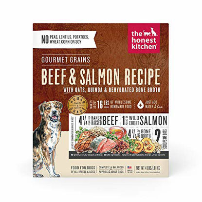 Picture of The Honest Kitchen Gourmet Grains Beef & Salmon Recipe Dehydrated Dog Food, 4 lb box