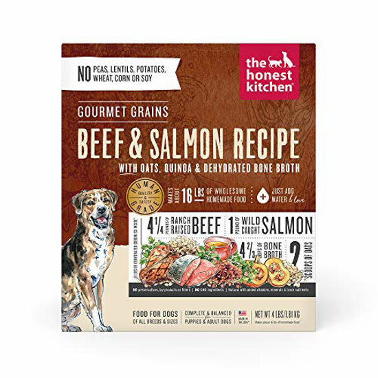 Picture of The Honest Kitchen Gourmet Grains Beef & Salmon Recipe Dehydrated Dog Food, 4 lb box