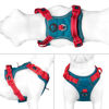 Picture of PHOEPET No Pull Dog Harness, Unique Colors Reflective Adjustable Dog Vest, with Soft Training Handle Metal Clips for Small Medium Large Dogs (Teal Base & Red Straps,XL)