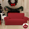 Picture of Easy-Going Stretch Loveseat Slipcover 1-Piece Sofa Cover Furniture Protector Couch Soft with Elastic Bottom for Kids Polyester Spandex Jacquard Fabric Small Checks (Loveseat, Christmas Red)