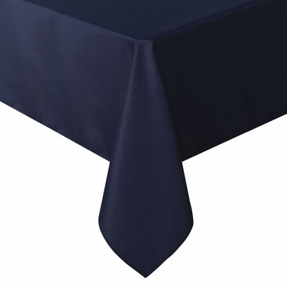 Picture of sancua Rectangle Tablecloth - 54 x 108 Inch - Stain and Wrinkle Resistant Washable Polyester Table Cloth, Decorative Fabric Table Cover for Dining Table, Buffet Parties and Camping, Navy
