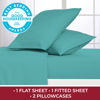 Picture of Mellanni Full Size Sheet Set - Iconic Collection Bedding Sheets & Pillowcases - Luxury, Extra Soft, Cooling Bed Sheets - Deep Pocket up to 16" - Wrinkle, Fade, Stain Resistant - 4 PC (Full, Teal)