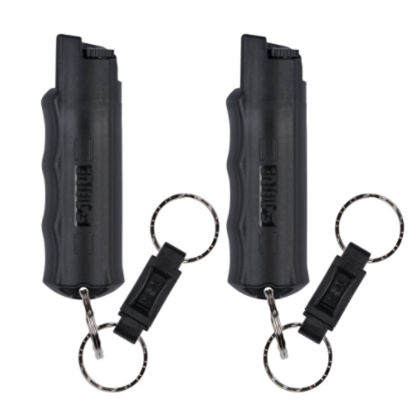 Picture of SABRE Pepper Spray, Quick Release Keychain for Easy Carry and Fast Access, Finger Grip for More Accurate and Faster Aim, Maximum Police Strength OC Spray, 25 Bursts, Secure and Easy to Use Safety