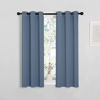 Picture of NICETOWN Thermal Insulated Curtains Blackout Draperies, Stone Blue, Set of 2, 29 by 40 inches Long, Window Treatment Solid Grommet Room Darkening Drape Panels for Bedroom