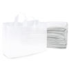 Picture of Prime Line Packaging - 16x6x12 Inch 50 Pack Plastic Bags with Handles, Shopping Bags for Small Business, Large Clear Frosted White in Bulk for Boutiques, Retail Stores, Merchandise & Gifts