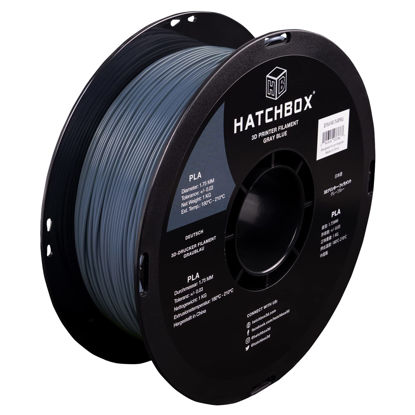 Picture of HATCHBOX 1.75mm Gray Blue PLA 3D Printer Filament, 1 KG Spool, Dimensional Accuracy +/- 0.03 mm, 3D Printing Filament