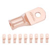 Picture of SELTERM 10pcs 2/0 AWG - 1/4" Stud - Battery Lugs, Heavy Duty Wire Lugs, Ring Terminals, Battery Cable Ends,00 Gauge Terminals, UL Bare Copper Eyelets Electrical Battery Terminal Connectors