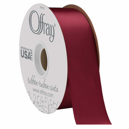 Picture of Offray Berwick 1.5" Wide Double Face Satin Ribbon, Wine Red, 50 Yds