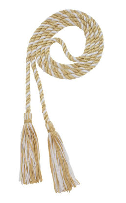 Picture of Graduation Honor Cord - Old Gold/White - Every School Color Available - Made in USA - by Tassel Depot