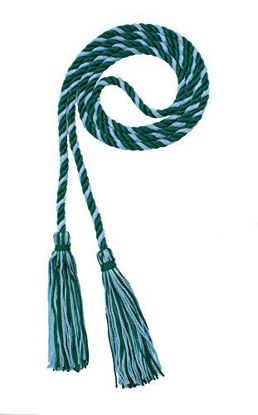 Picture of Graduation Honor Cord - DK Green/LT Blue - Every School Color Available - Made in USA - by Tassel Depot