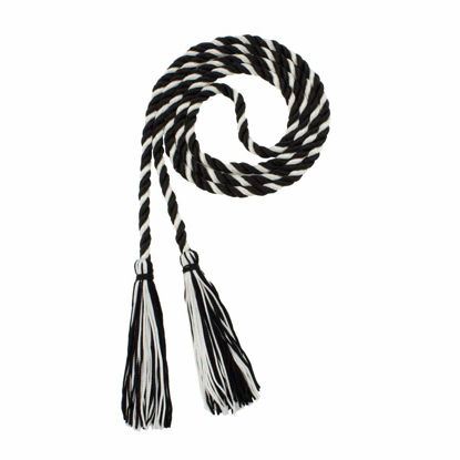 Picture of Graduation Honor Cord - Black/Natural - Every School Color Available - Made in USA - by Tassel Depot