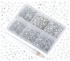 Picture of Bymitel 7200 Pieces 6 Mixed Sizes Glue Fix on Glass Rhinestones Round Crystal Gems Flatback for DIY Jewelry Making with one Picking Pen(6-Sizes 7200PCS, White Opal)