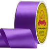 Picture of LEEQE Double Face Purple Satin Ribbon 2 inch X25 Yards Polyester Purple Ribbon for Gift Wrapping Very Suitable for Weddings Party Invitation Decorations and More