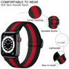 Picture of Lerobo Elastic Bands Compatible for Apple Watch Band 38mm 40mm 41mm 44mm 45mm 42mm 49mm Women Men,Stretchy Solo Loop Soft Nylon Adjustable Sport Band for Apple Watch SE Series 8 7 6 5 4 3 2 1 BlackRed