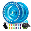 Picture of Magic YOYO K1 Yoyo Responsive Ball Bearing Yoyo for Beginner Kids, Plastic ABS Yoyo with Yoyo Glove+Yoyo Storage Bag+12 Replacement Yoyo Strings (Crystal Blue)