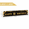 Picture of Large Happy 18th Birthday Decoration Banner, Black and Gold Happy 18th Birthday Banner Sign, 18th Birthday Party Decorations Supplies(9.8x1.6ft)