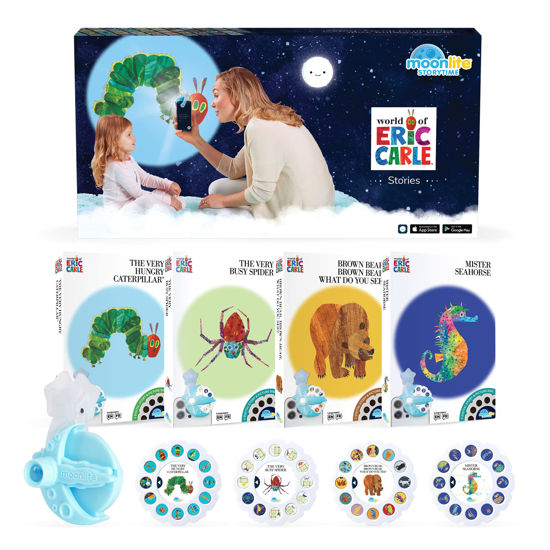 Picture of Moonlite Storytime Mini Projector with 4 Eric Carle Stories, A Magical Way to Read Together, Digital Storybooks, Fun Sound Effects, Early Sensory Learning, Gifts for Kids Ages 1 and Up