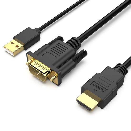 Picture of BENFEI VGA to HDMI Cable, 1.8M 1080P Cable from VGA Computer/Laptop to HDMI Monoitor/TV with Audio Support(Not Bidirectional)