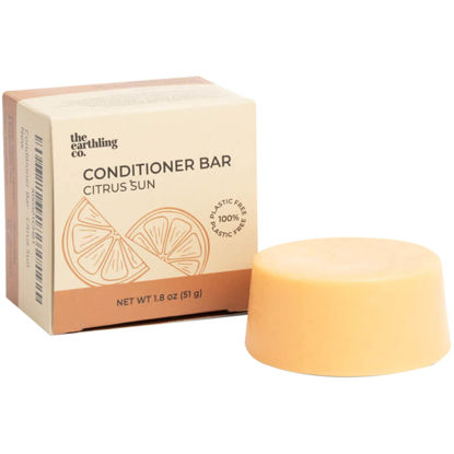 Picture of The Earthling Co. Conditioner Bar - Nourishing Plant Based Hair Conditioner for Men, Women and Kids - Vegan Formula for All Hair Types - Paraben, Silicone and Sulfate Free, Citrus Sun Scent, 1.8 oz