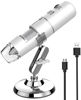 Picture of Wireless Digital Microscope Handheld USB HD Inspection Camera 50x-1000x Magnification with Stand Compatible with iPhone, iPad, Samsung Galaxy, Android, Mac, Windows Computer (Silver)