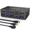 Picture of KVM Switch Dual Monitor DisplayPort 1.4 8K@30Hz 4K@144Hz 2 in 2 Out,DP1.4 KVM Switch and 4 USB3.0 for 2 Computers,Backnward Compatible DP1.2 with DP+UBS Cables and Wired Controller