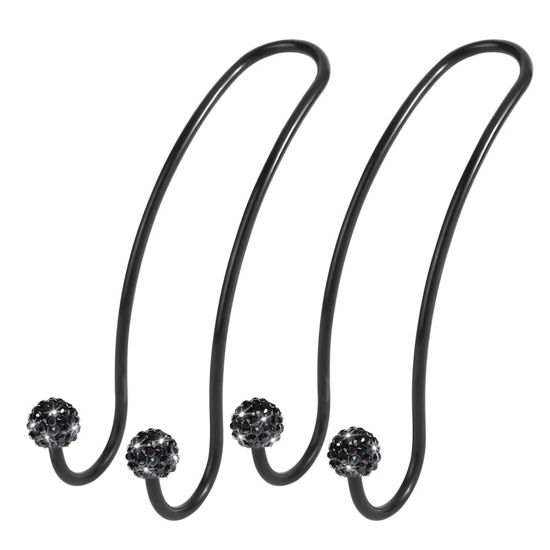 Picture of SAVORI Auto Hooks Bling Car Hangers Organizer Seat Headrest Hooks Strong and Durable Backseat Hanger Storage Universal for SUV Truck Vehicle 2 Pack (Black A)