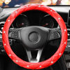 Picture of YOGURTCK Cute Diamond Soft Leather Anti-Slip Steering Wheel Cover with Bling Bling Crystal Rhinestones, Universal 15 Inch for Women Girls, Fit Vehicles, Sedans, SUVs, Vans, Trucks - Red