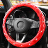 Picture of YOGURTCK Cute Diamond Soft Leather Anti-Slip Steering Wheel Cover with Bling Bling Crystal Rhinestones, Universal 15 Inch for Women Girls, Fit Vehicles, Sedans, SUVs, Vans, Trucks - Red