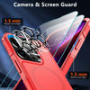 Picture of SUPFINE 5 in 1 Magnetic iPhone 13 Pro Max Case[Compatible with MagSafe][10 FT Military Grade Drop Protection][2+Tempered Glass Screen Protector, 2+Tempered Camera Lens Protector] Non-Slip Case,Red