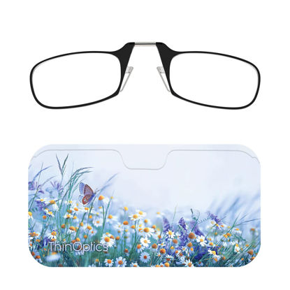 Picture of ThinOptics Universal Pod Case + Rectangular Reading Glasses, Wildflower Haze, 46 mm + 2.5